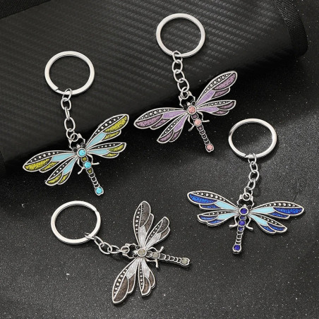 Porte-clés Libéllule en Acrylique Coloré - Accessoire Unique