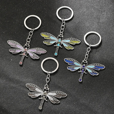 Colorful Acrylic Dragonfly Keychain - Unique Nature Gift