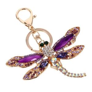 Colorful Rhinestone Dragonfly Keychain | 1001bees.com