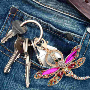 Colorful Rhinestone Dragonfly Keychain | 1001bees.com