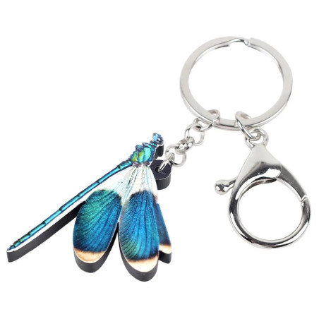 Blue Dragonfly Keychain | Cute Resin Insect Gift | 1001Bees