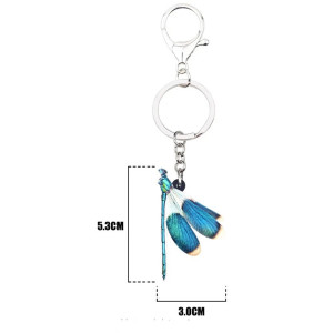 Blue Dragonfly Keychain | Cute Resin Insect Gift | 1001Bees