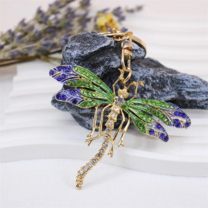 Porte-clés Libéllule Aile de Libéllule Strass et Pendants Cristaux - 1001 Abeilles