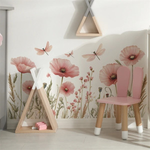Unique Dragonfly & Flower Wall Sticker | 1001bees.com