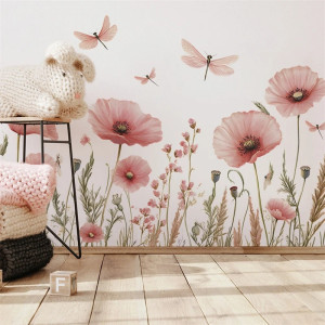 Unique Dragonfly & Flower Wall Sticker | 1001bees.com