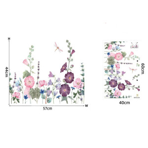 Purple Vine & Dragonfly Wall Decals - 24x24 in | 1001bees.com