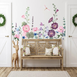 Purple Vine & Dragonfly Wall Decals - 24x24 in | 1001bees.com