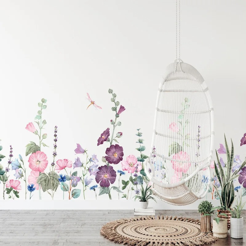 Purple Vine & Dragonfly Wall Decals - 24x24 in | 1001bees.com