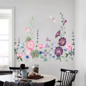 Purple Vine & Dragonfly Wall Decals - 24x24 in | 1001bees.com