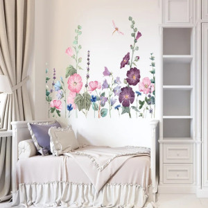 Autocollants Muraux Vignes Pourpres et Libellule - 60 cm x 60 cm | 1001Abeilles.com