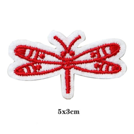 Cute 3D Red Dragonfly Beaded Patch | Unique Gift | 1001bees