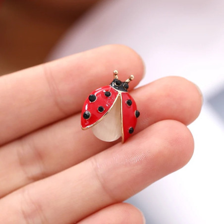 Cute Ladybug Enamel Pin | Red & Black Brooch for Women