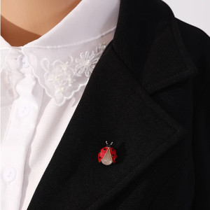 Cute Ladybug Enamel Pin | Red & Black Brooch for Women