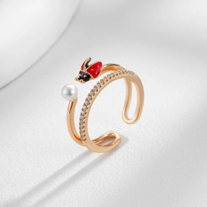 Marienkäfer Ring 925 Silber 'Prinzessin' | Süßer Damenschmuck