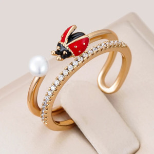 Anello Coccinella Vintage Regolabile | Gioiello Portafortuna