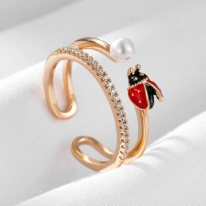 Anello Coccinella Vintage Regolabile | Gioiello Portafortuna