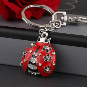 Cute Ladybug Keychain with Crystals | Unique Gift for Women