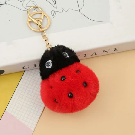Cute Large Plush Ladybug Keychain | Gift Idea | 2 Colors