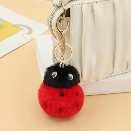 Cute Large Plush Ladybug Keychain | Gift Idea | 2 Colors
