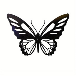 Sticker Papillon Ailes de Papillon Noir & Blanc en Vinyle - 13cm x 11.3cm