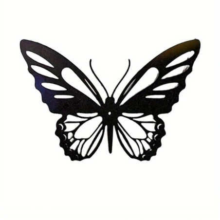 Sticker Papillon Ailes de Papillon Noir & Blanc en Vinyle - 13cm x 11.3cm