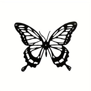 Sticker Papillon Ailes de Papillon Noir & Blanc en Vinyle - 13cm x 11.3cm