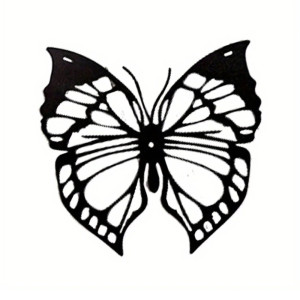 Unique Black & White Metal Butterfly Wings Sticker | 1001Bees