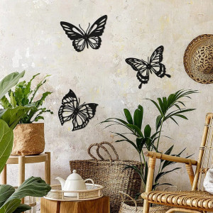 Unique Black & White Metal Butterfly Wings Sticker | 1001Bees