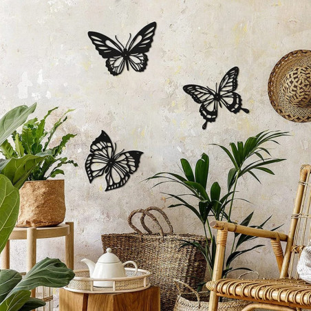 Unique Black & White Metal Butterfly Wings Sticker | 1001Bees