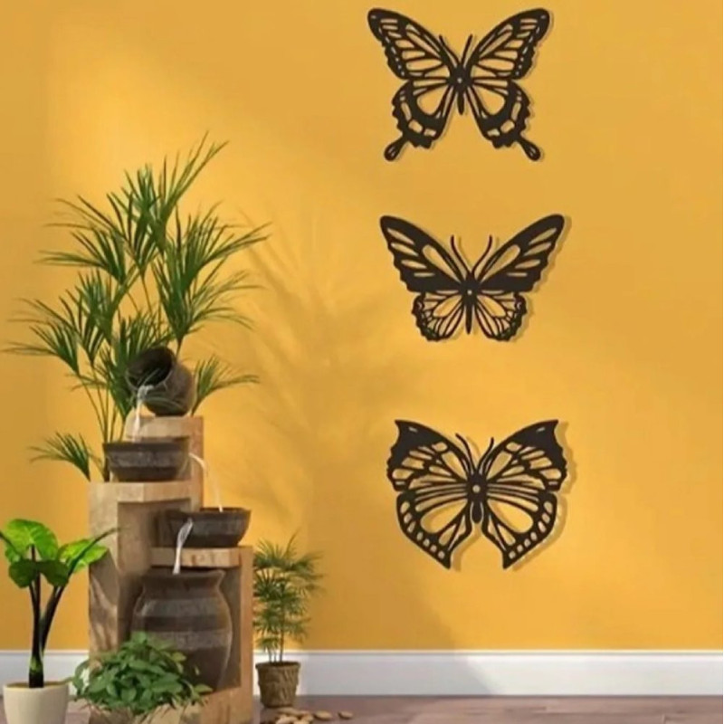 Unique Black & White Metal Butterfly Wings Sticker | 1001Bees