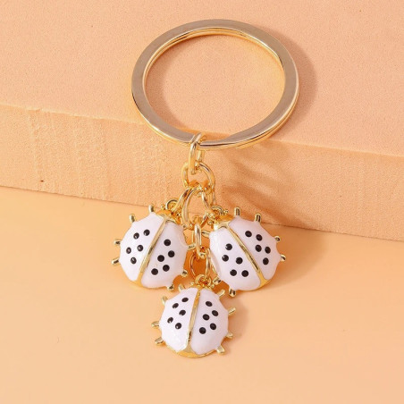 Porte-Clés Coccinelles "Trio de Coccinelles Élégantes" - 3 couleurs au choix !