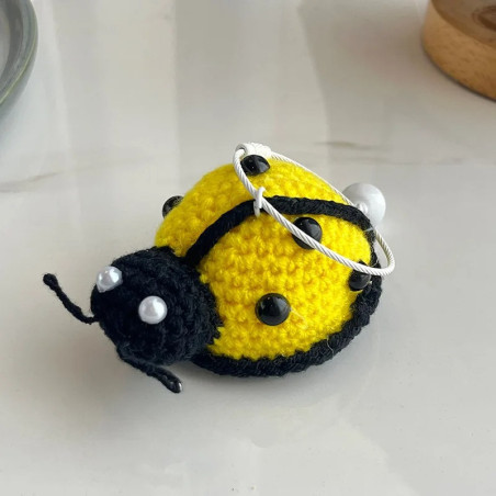 Porte-clés Coccinelle au Crochet - Fait Main pour Clés & Sacs