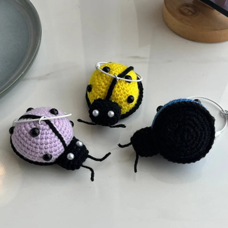 Porte-clés Coccinelle au Crochet - Fait Main pour Clés & Sacs