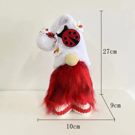 Grande Gnomo Coccinella – Decorazione Artigianale Fatata