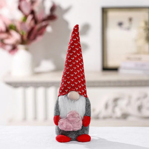 Gnome Message d'Amour - Peluche Romantique Cœur Rouge| Idée Cadeau Saint-Valentin