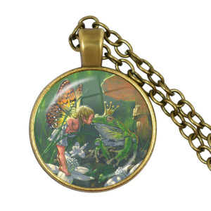 Collier Grenouille Rêverie Féerique et Grenouille Mystique - bronze