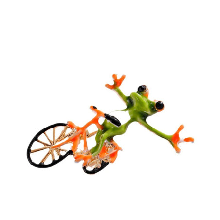 Cycling Frog Brooch | Funny Animal Enamel Pin Jewelry Gift