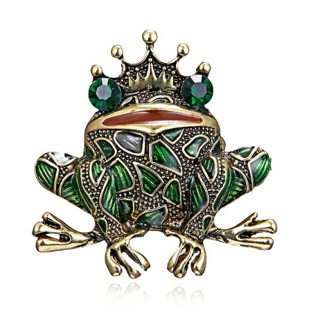Broche Prince Grenouille Royal | Pin's Mignon Émail & Cristal