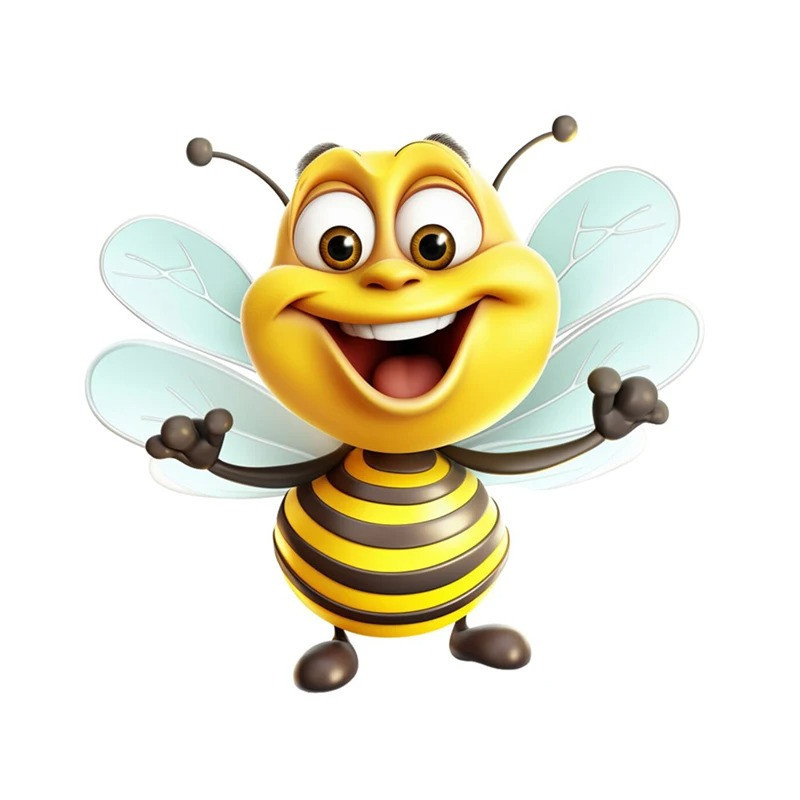 Autocollant Abeille Pétillante - 15 cm