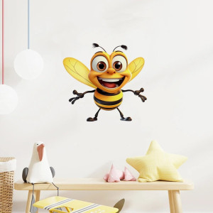 Cute Smiling Bee Sticker | High-Quality PVC Decal Gift
