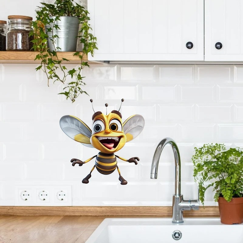 Lustiger Bienen-Aufkleber | Fröhlicher & robuster PVC-Sticker