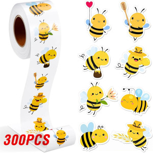 Rouleau 500 Autocollants Abeilles Rigolotes - Scrapbooking & Cadeaux| Mignons & Uniques