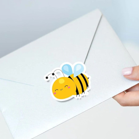 Pegatinas de Abejas Divertidas | Rollo de 500 Stickers Únicos