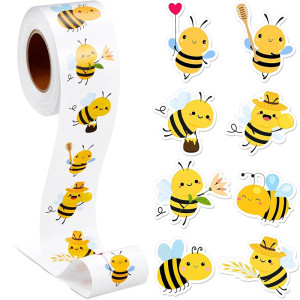 Pegatinas de Abejas Divertidas | Rollo de 500 Stickers Únicos