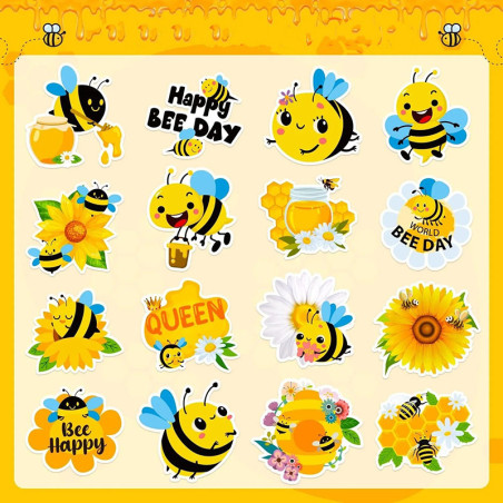 Rouleau 500 Autocollants Abeille Apiculteur (2.5cm) - Papier | Cadeau Apiculteur & Créatifs