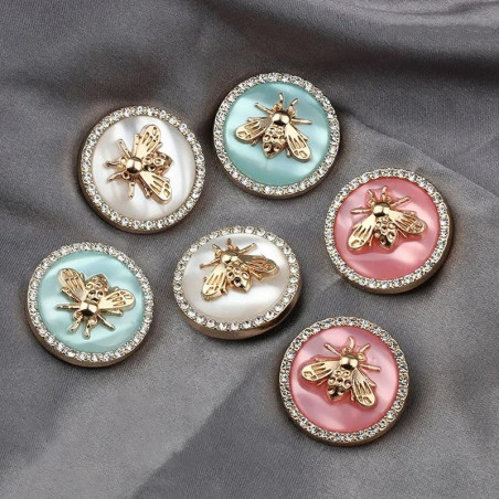Bouton Abeille Élégance Strass - Lot de 2 pièces !