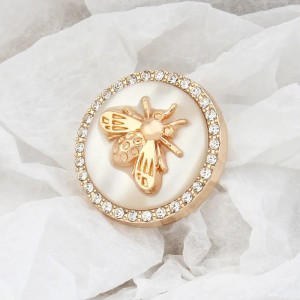 Bouton Abeille Impériale Or & Strass - Lot de 6 (18/23/25mm) | Lot de 6 Boutons Élégants pour Couture