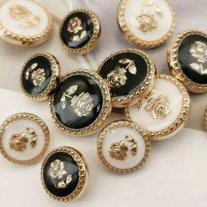 Bouton Élégance Florale Vintage (23mm) - Lot de 10 pièces| Couture Chic & Rétro