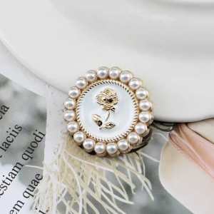 Bouton Vintage Rose Impériale & Perles - Lot de 10 (18-25mm)| Idée Cadeau Créatif