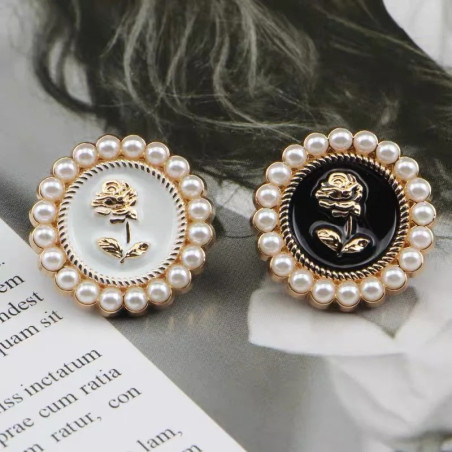 Bouton Couture Vintage 'Rose Impériale' - Lot de 10 pièces !